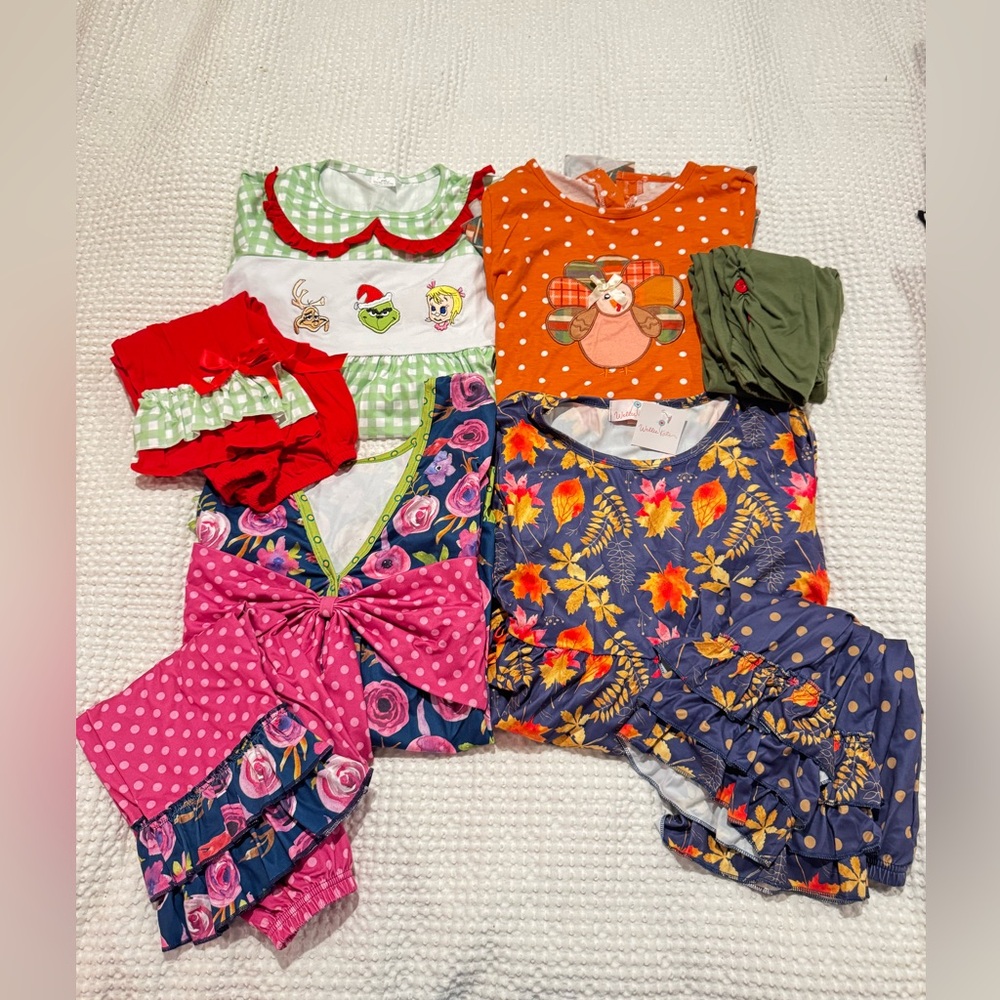 New Girls Long Sleeve & Pant Ruffle Sets